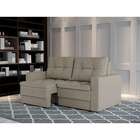 Sofá 3 Lugares Retrátil Lucerna Linho Bege 180 Cm