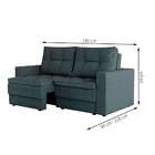 Sofá 3 Lugares Retrátil Lucerna Linho Grafite 180 Cm