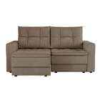 Sofá 3 Lugares Retrátil Lucerna Suede Bege 180 Cm