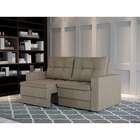 Sofá 3 Lugares Retrátil Lucerna Suede Bege 180 Cm
