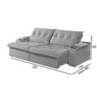 Sofá 3 Lugares Retrátil Martins M-163 Com Acessórios Veludo C