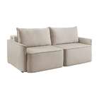 Sofá 3 Lugares Retrátil Moon Com Usb Linho Cru 200 Cm