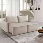 Sofá 3 Lugares Retrátil Moon Com Usb Linho Cru 200 Cm