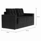 Sofá 3 Lugares Retrátil Munique Suede Preto 180 Cm