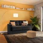 Sofá 3 Lugares Retrátil Munique Suede Preto 180 Cm