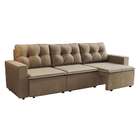 Sofá 3 Lugares Retrátil Nairóbi Suede Bege 210 Cm