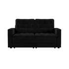 Sofá 3 Lugares Retrátil Nuremberga  Suede Preto