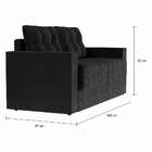 Sofá 3 Lugares Retrátil Nuremberga Suede Preto 180 Cm