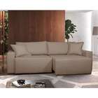 Sofá 3 Lugares Retrátil Ouro Preto Suede Bege