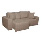 Sofá 3 Lugares Retrátil Ouro Preto Suede Bege