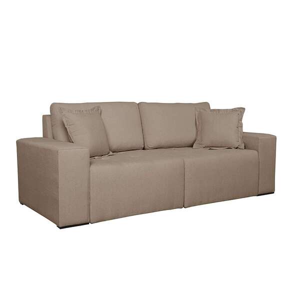 Sofá 3 Lugares Retrátil Ouro Preto Suede Bege
