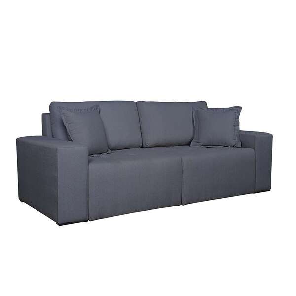 Sofá 3 Lugares Retrátil Ouro Preto Suede Cinza