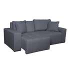 Sofá 3 Lugares Retrátil Ouro Preto Suede Cinza