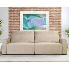 Sofá 3 Lugares Retrátil Pavia Veludo Bege 205 Cm