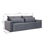 Sofá 3 Lugares Retrátil Pavia Veludo Titanio 220 Cm