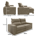 Sofá 3 Lugares Retrátil Reclinável 180cm Suede Buzios Flash E