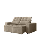 Sofá 3 Lugares Retrátil Reclinável 180cm Suede Roma Flash