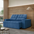 Sofá 3 Lugares Retrátil Reclinável 180cm Suede Roma Flash