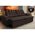 Sofá 3 Lugares Retrátil Reclinável 2,12m 3 Portas Usb Marrom