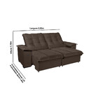 Sofá 3 Lugares Retrátil Reclinável 200cm com USB Veludo Canad