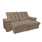 Sofá 3 Lugares Retrátil Reclinável 200cm com USB Veludo Canad