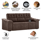 Sofá 3 Lugares Retrátil Reclinável 200cm Suede Suiça Flash