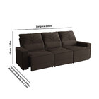 Sofá 3 Lugares Retrátil Reclinável 200cm Veludo Malta Requinte