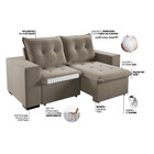 Sofá 3 Lugares Retrátil Reclinável 200cm Veludo Xangai Viero