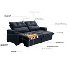 Sofá 3 Lugares Retrátil Reclinável 200m Veludo Mônaco Requinte