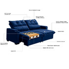 Sofá 3 Lugares Retrátil Reclinável 200m Veludo Mônaco Requinte