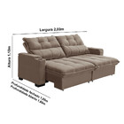 Sofá 3 Lugares Retrátil Reclinável 200m Veludo Mônaco Requinte