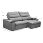 Sófa 3 Lugares Retrátil Reclinável 210cm Veludo Belfort Fergu