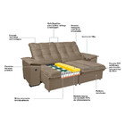 Sofá 3 Lugares Retrátil Reclinável 230cm Com Usb Veludo Canad