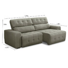 Sofá 3 Lugares Retrátil Reclinável 230cm Veludo Atualle Fergu