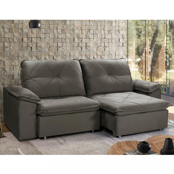 Sofá 3 Lugares Retrátil Reclinável 230cm Veludo Sakura Takei