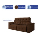Sofá 3 Lugares Retrátil Reclinável Barcelona Suede Marrom