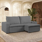 Sofá 3 Lugares Retrátil Reclinável Com Massageador 230cm Bouc