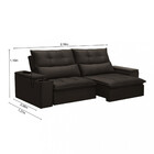 Sofá 3 Lugares Retrátil Reclinável Com Usb Veludo 210cm Muniq