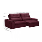 Sofá 3 Lugares Retrátil Reclinável Com Usb Veludo 210cm Muniq