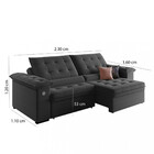 Sofá 3 Lugares Retrátil Reclinável Com Usb Veludo 230cm Khali