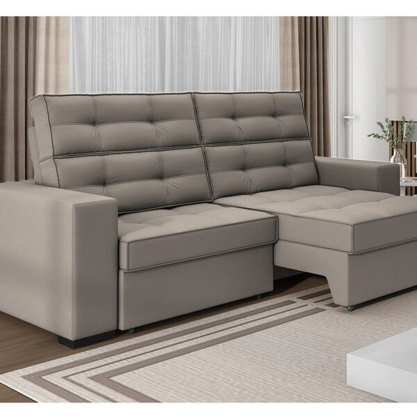 Sofá 3 Lugares Retrátil Reclinável Malibu Arte Cúbica Estofad