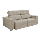 Sofá 3 Lugares Retrátil Reclinável Suede Bege Antonela 210 Cm
