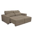 Sofá 3 Lugares Retrátil Reclinável Suede Bege Escuro Antonela