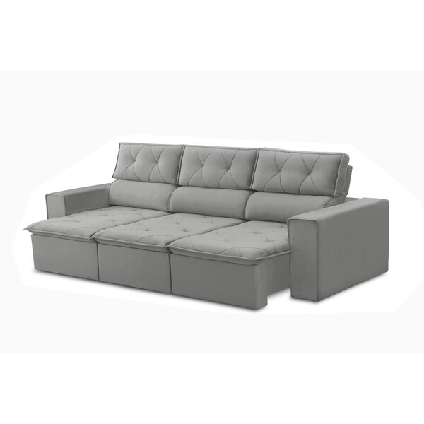 Sofá 3 Lugares Retrátil Reclinável Veludo 200cm Barém Ferguile