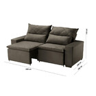 Sofá 3 Lugares Retrátil Reclinável Veludo 200cm Isac Acg