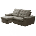 Sofá 3 Lugares Retrátil Reclinável Veludo 210cm Batam Ferguile