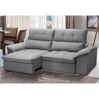 Sofá 3 Lugares Retrátil Reclinável Veludo 210cm Cartaxo Fergu