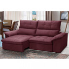 Sofá 3 Lugares Retrátil Reclinável Veludo 210cm Cartaxo Fergu