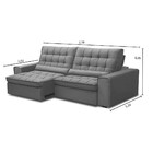 Sofá 3 Lugares Retrátil Reclinável Veludo 210cm Chicago Fergu