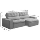 Sofá 3 Lugares Retrátil Reclinável Veludo 210cm Dublin Fergui